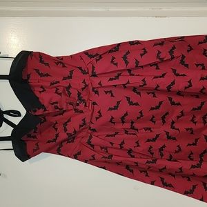 Sourpuss Red Rockabilly Bat Dress